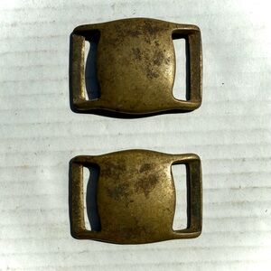 ANTIQUE EARLY‎ BRASS CIVIL WAR ERA HEAVY BELT BUCKLE MILITARY ABOUT 3" Lot Of 2